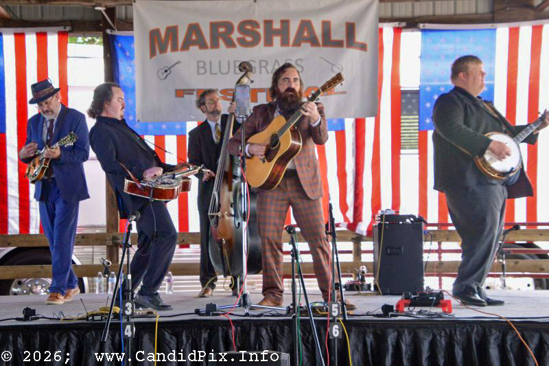 The David Mayfield Parade at the 2026 Marshall Bluegrass Festival - photo © Bill Warren