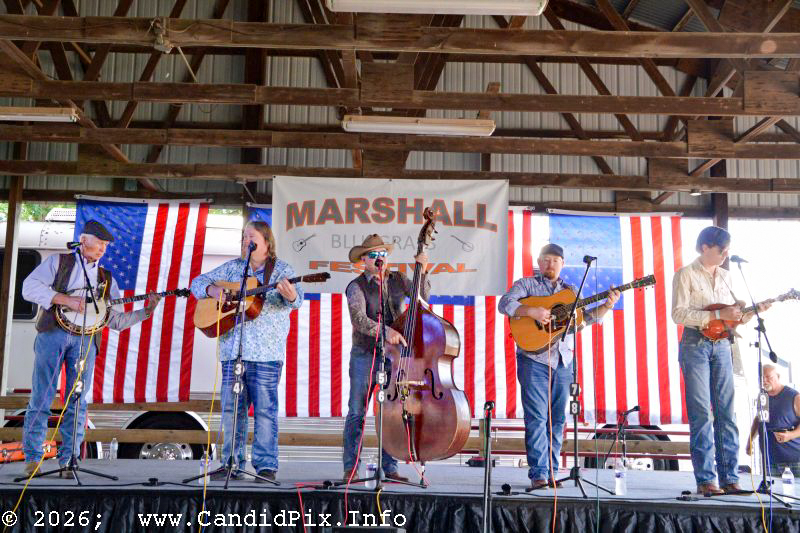 The Edgar Loudermilk Band at the 2026 Marshall Bluegrass Festival - photo © Bill Warren