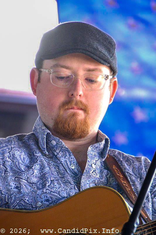 Anthony Howell with The Edgar Loudermilk Band at the 2026 Marshall Bluegrass Festival - photo © Bill Warren