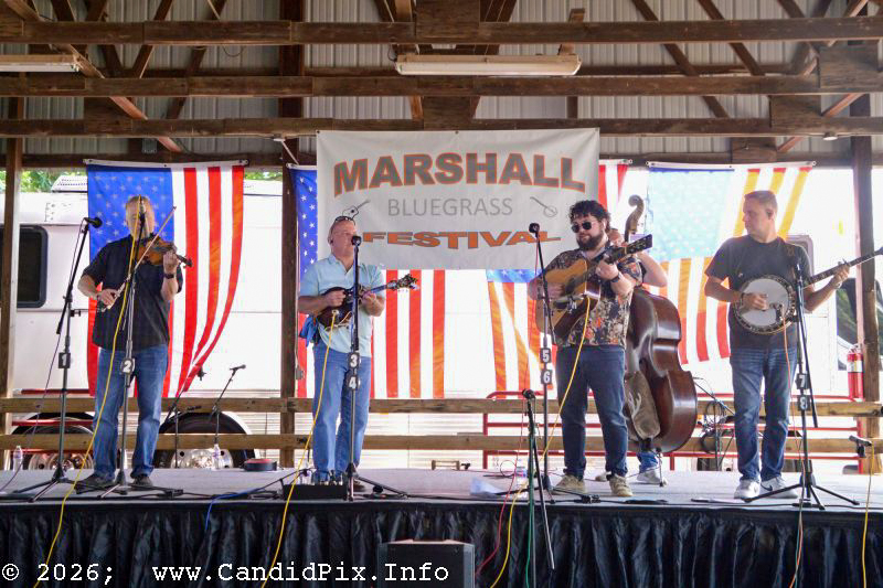 Jonny Estep and Lonesome Blend at the 2026 Marshall Bluegrass Festival - photo © Bill Warren