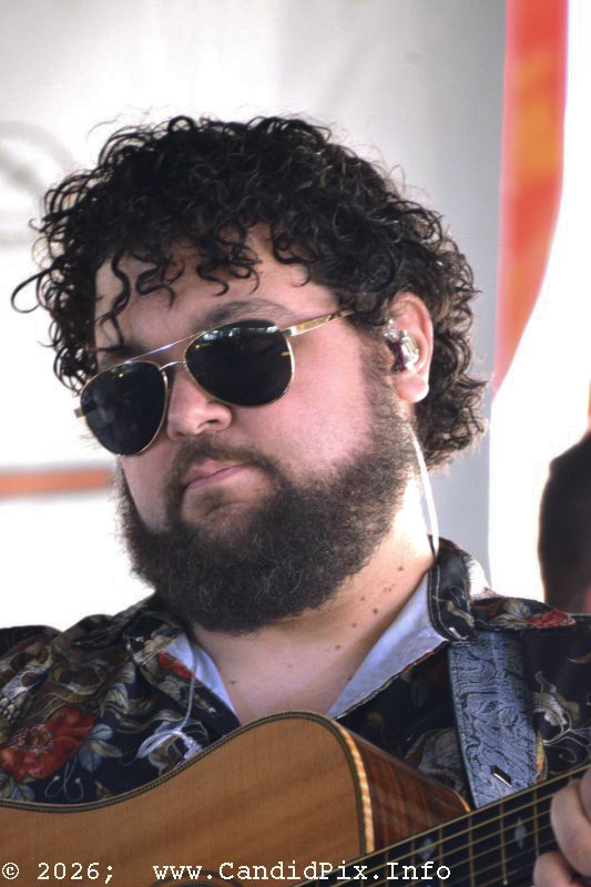 Jonny Estep with Lonesome Blend at the 2026 Marshall Bluegrass Festival - photo © Bill Warren
