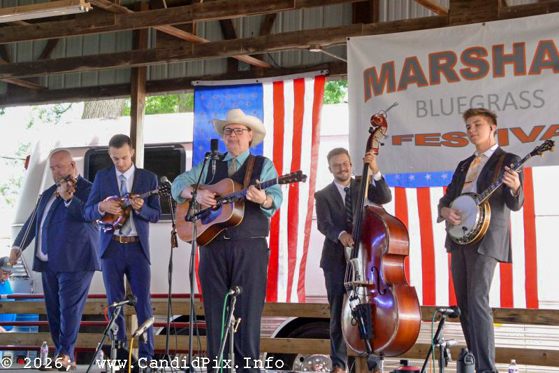 Junior Sisk & Ramblers Choice at the 2026 Marshall Bluegrass Festival - photo © Bill Warren