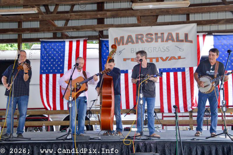 The Chris Davis Band at the 2026 Marshall Bluegrass Festival - photo © Bill Warren
