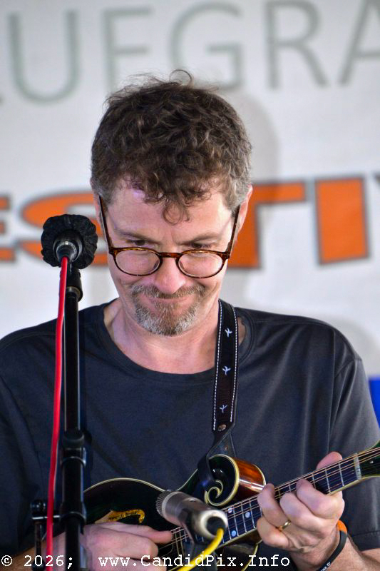 Chris Davis at the 2026 Marshall Bluegrass Festival - photo © Bill Warren
