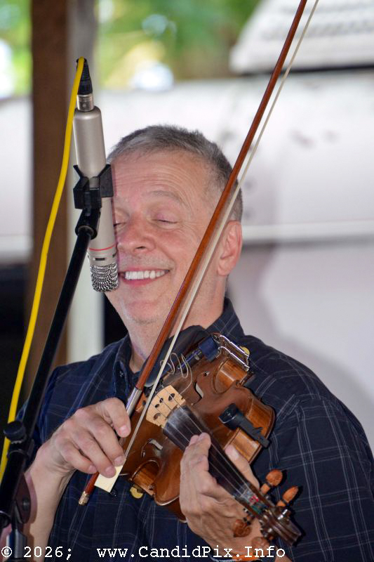 Gil Benson at the 2026 Marshall Bluegrass Festival - photo © Bill Warren