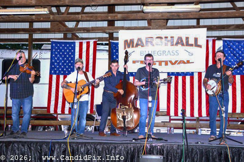 The Chris Davis Band at the 2026 Marshall Bluegrass Festival - photo © Bill Warren