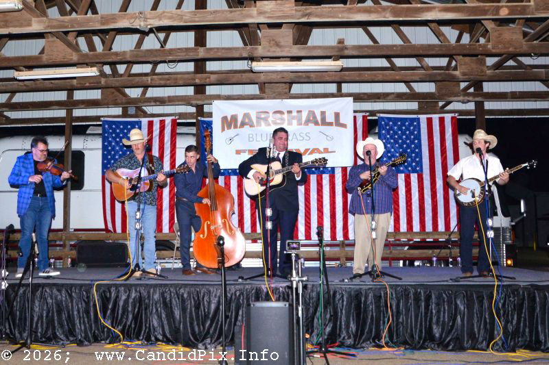 The Marshall All-Star Band at the 2026 Marshall Bluegrass Festival - photo © Bill Warren