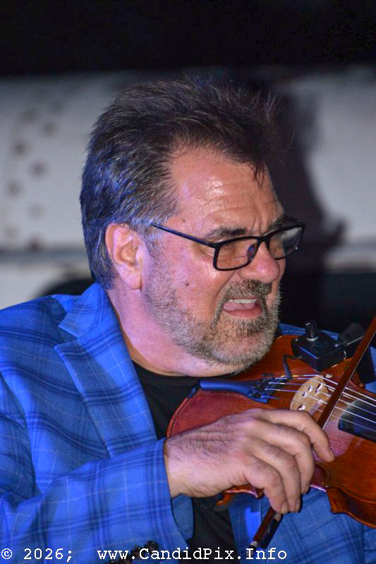 Steve Thomas with The Marshall All-Star Band at the 2026 Marshall Bluegrass Festival - photo © Bill Warren