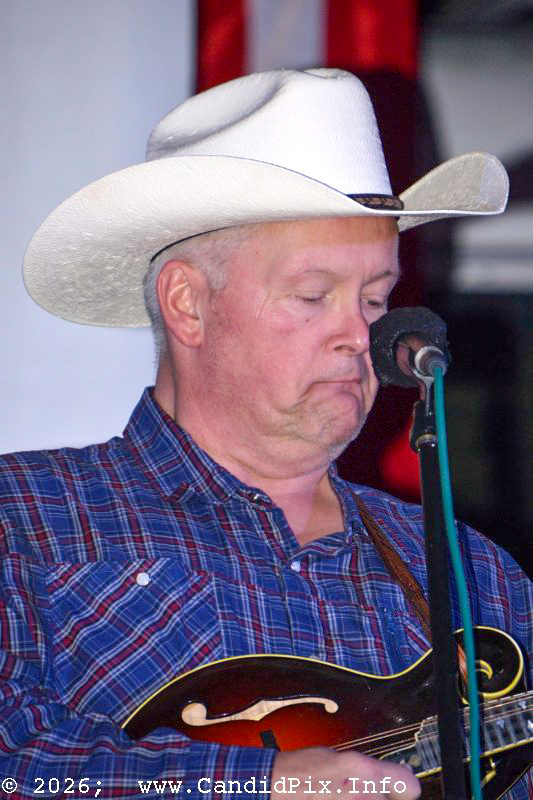 Kevin Prater with The Marshall All-Star Band at the 2026 Marshall Bluegrass Festival - photo © Bill Warren