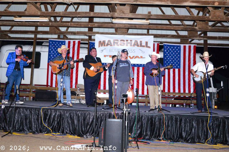 Junior Sisk with The Marshall All-Star Band at the 2026 Marshall Bluegrass Festival - photo © Bill Warren