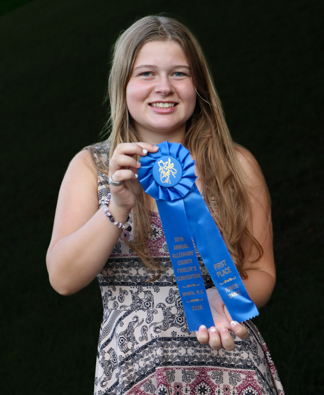 Ella Grim, 1st Place Junior Dance at the 2026 Alleghany County Fiddlers' Convention - photo © G. Nicholas Hancock