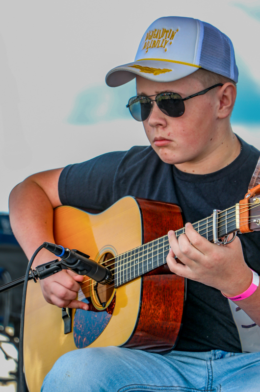 Elliot King in Youth Guitar competition at the 2026 Abingdon Fiddlers' Convention - photo © G. Nicholas Hancock