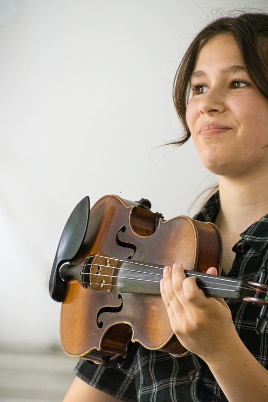 Fletcher Bright Memorial Grant recipient Mollie Longenecker (13) at the 2026 Bluegrass on the Grass festival - photo © Frank Baker