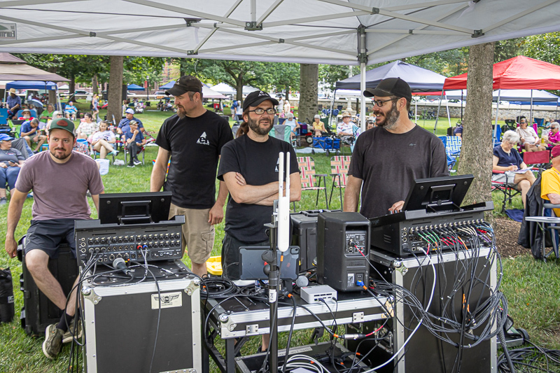 Audio team at the 2026 Bluegrass on the Grass at Dickinson College (7/11/26) - photo © Frank Baker