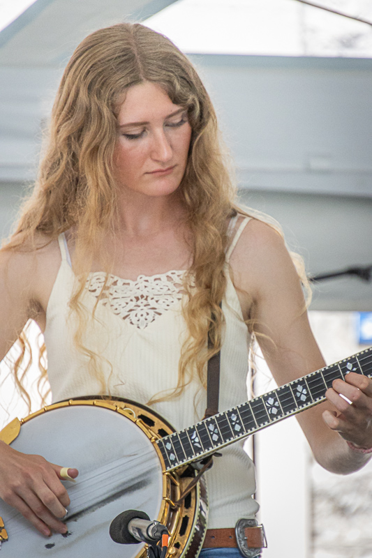 Colinda Blankenship with The Black-Eyed Suzies at the 2026 Bluegrass on the Grass at Dickinson College (7/11/26) - photo © Frank Baker