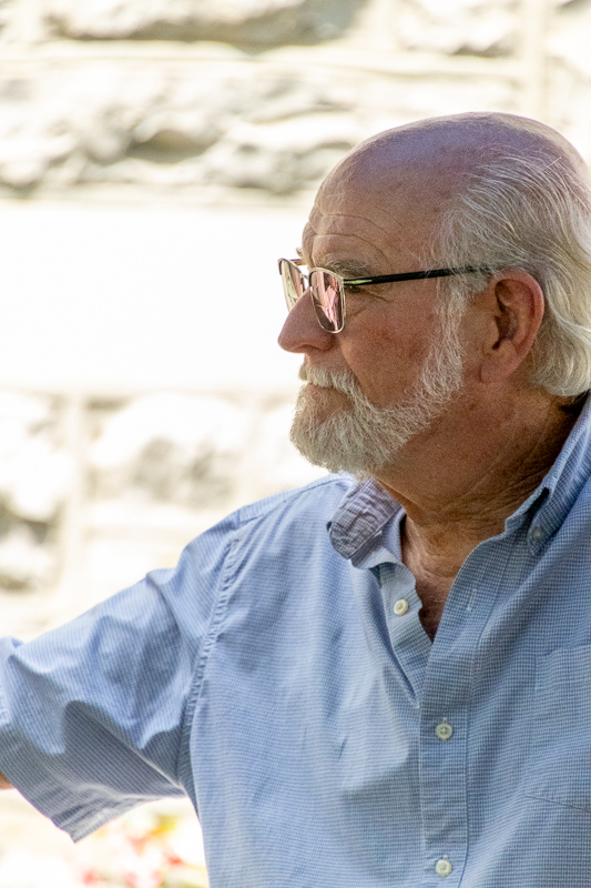 Davis Tracy, longtime bluegrass DJ, at the 2026 Bluegrass on the Grass festival - photo © Frank Baker