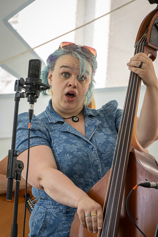 Molly Hebert-Wilson with The Black-Eyed Suzies at the 2026 Bluegrass on the Grass at Dickinson College (7/11/26) - photo © Frank Baker
