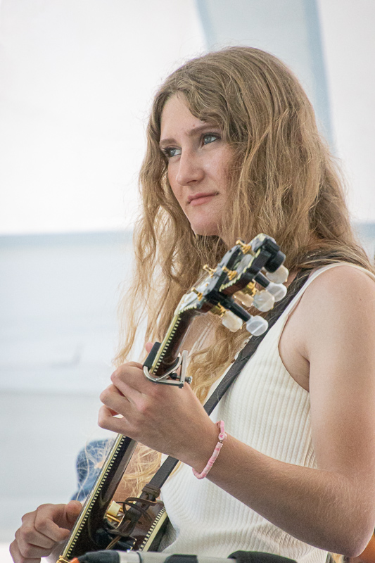 Colinda Blankenship with The Black-Eyed Suzies at the 2026 Bluegrass on the Grass at Dickinson College (7/11/26) - photo © Frank Baker