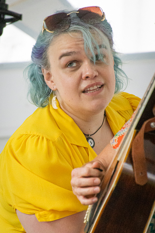 Molly Hebert-Wilson with The Black-Eyed Suzies at the 2026 Bluegrass on the Grass at Dickinson College (7/11/26) - photo © Frank Baker