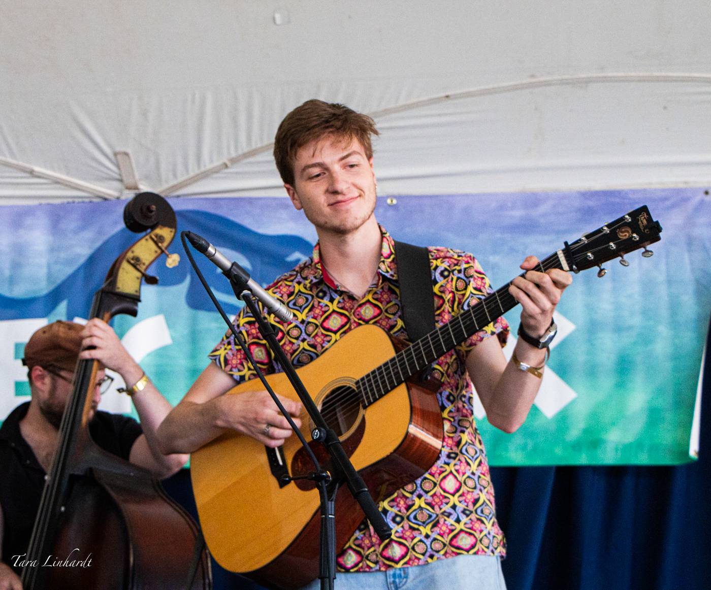 G Rockwell with The Jacob Jolliff Band at the 2026 Grey Fox Bluegrass Festival - photo © Tara Linhardt
