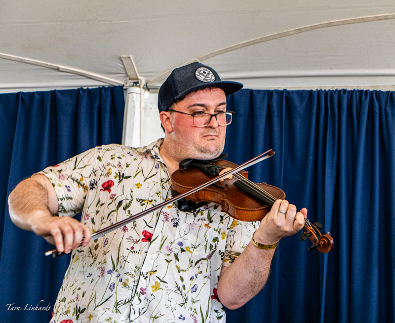 Gabe Terracciano of the J.M. Clifford Band at the 2026 Grey Fox Bluegrass Festival - photo © Tara Linhardt