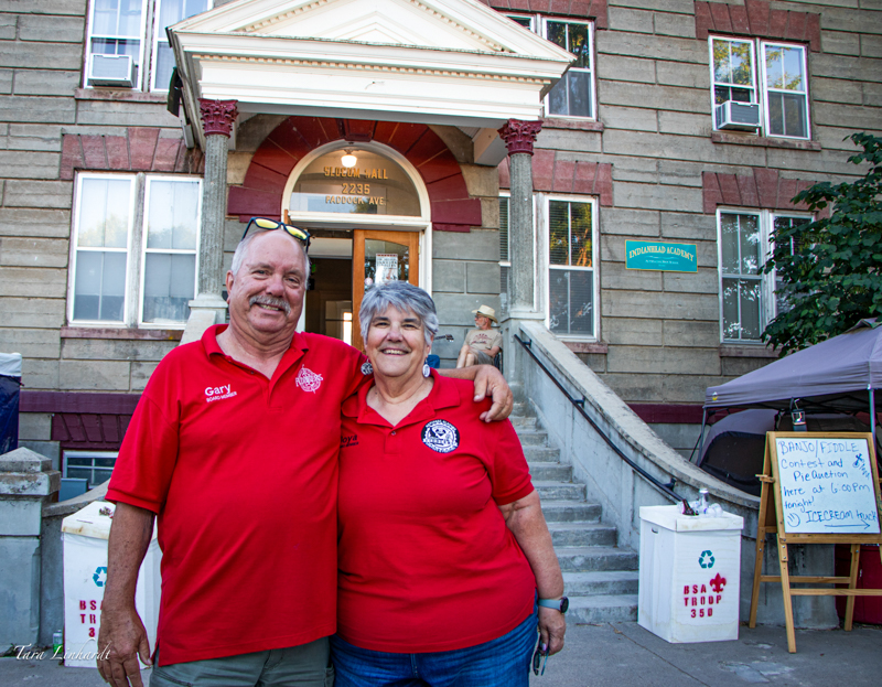 Gary And Joya Hull work hard all year to put on the festival and to help renovate the old buildings at the site at the 2026 National Oldtime Fiddlers' Contest & Festival - photo © Tara Linhardt