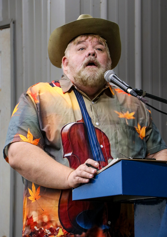Gary Davis, MC, at the 2026 Alleghany County Fiddlers' Convention - photo © G. Nicholas Hancock