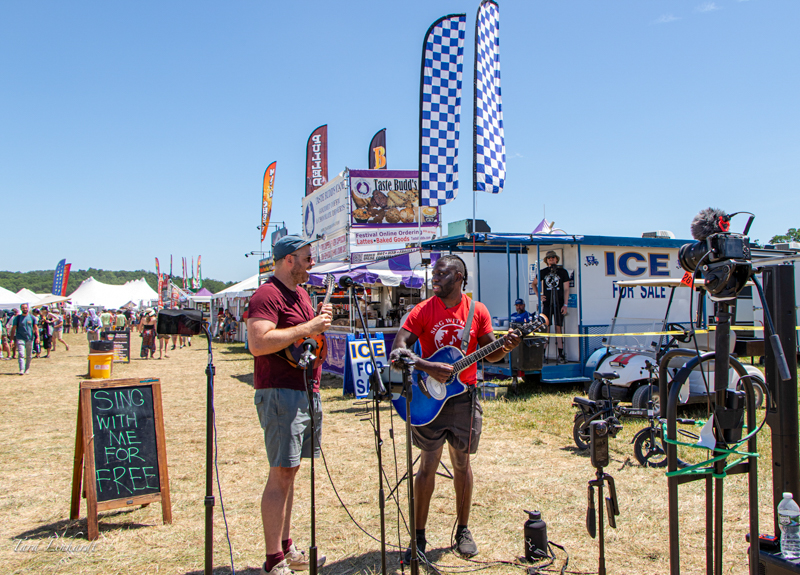 Guitar 5000 streaming with attendees at the 2026 Grey Fox Bluegrass Festival - photo © Tara Linhardt