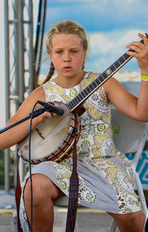 Hannah Boggs in the Youth Clawhammer Banjo competition at the 2026 Abingdon Fiddlers' Convention - photo © G. Nicholas Hancock