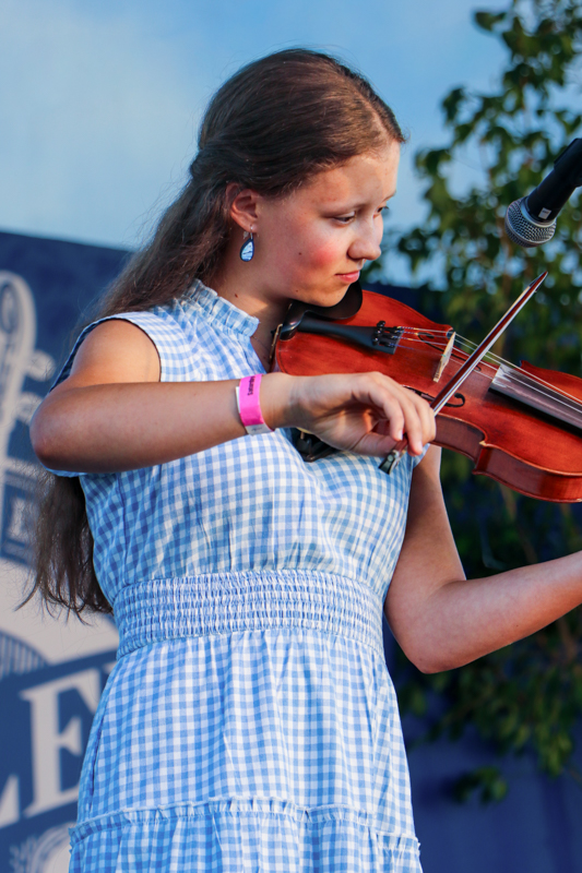 Hollace Oakes in Adult Bluegrass Fiddle competition at the 2026 Abingdon Fiddlers' Convention - photo © G. Nicholas Hancock
