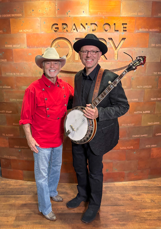 Daniel Grindstaff and Larry Gatlin at Daniel's Grand Ole Opry debut (7/15/26) - photo © Ethan Burkhardt