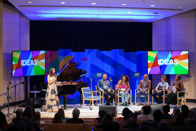 Wyatt Ellis with Laura Downes at the Aspen Ideas Festival