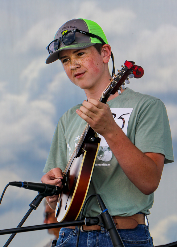 Isaac Eggers in Youth Mandolin compettion  at the 2026 Abingdon Fiddlers' Convention - photo © G. Nicholas Hancock