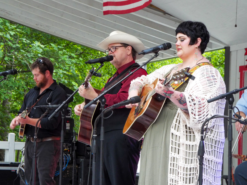 Johnathan Dillon, Junior Sisk, and Heather Berry Mabe at the Bill Monroe Bluegrass Festival - photo © Jack E. Harden