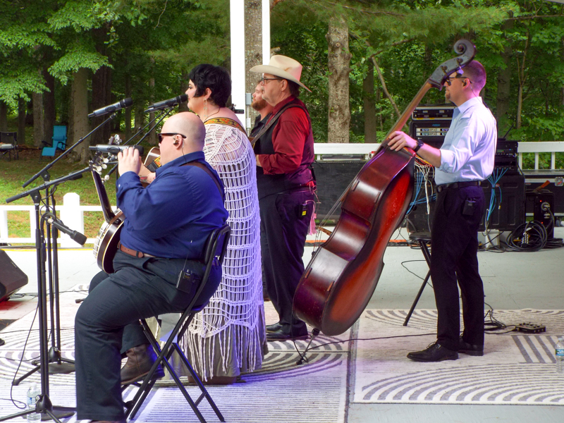 Tony Mabe, Heather Berry Mabe, Junior Sisk, and Curt Love at the Bill Monroe Bluegrass Festival - photo © Jack E. Harden