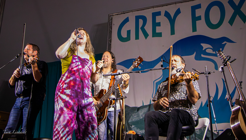 Celia Woods with Le Vent Du Nord at the 2026 Grey Fox Bluegrass Festival - photo © Tara Linhardt