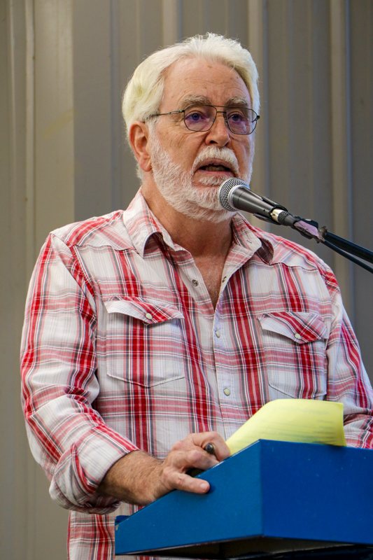 MC Dale Morris at the 2026 Alleghany County Fiddlers' Convention - photo © G. Nicholas Hancock