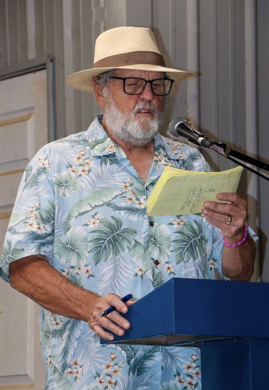 MC Sam Linkous at the 2026 Alleghany County Fiddlers' Convention - photo © G. Nicholas Hancock