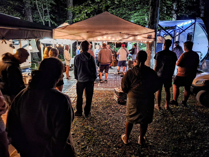 Jamming at the 2026 Bill Monroe Bluegrass Festival - photo © Jack E. Harden