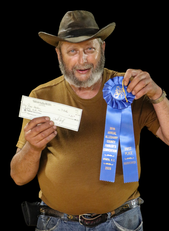 Rex Horton, 1st Place Harmonica at the 2026 Alleghany County Fiddlers' Convention - photo © G. Nicholas Hancock