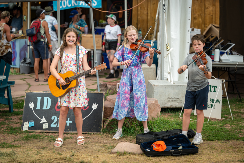 Busking at RockyGrass 2026 - photo © Tom Dunning