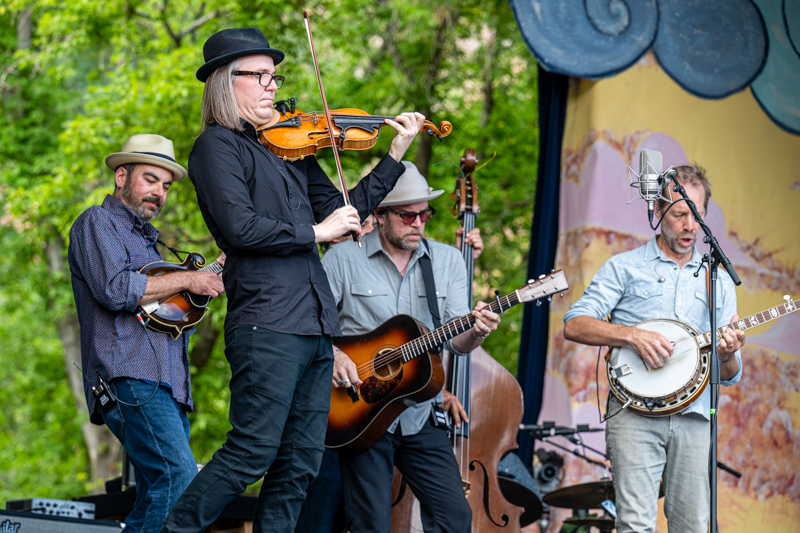 Nicky Sanders with Steep Canyon Rangers at RockyGrass 2026 - photo © Tom Dunning