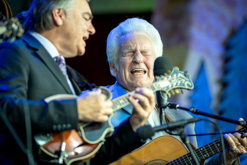 Ronnie and Del McCoury with The Del McCoury Band at RockyGrass 2026 - photo © Tom Dunning