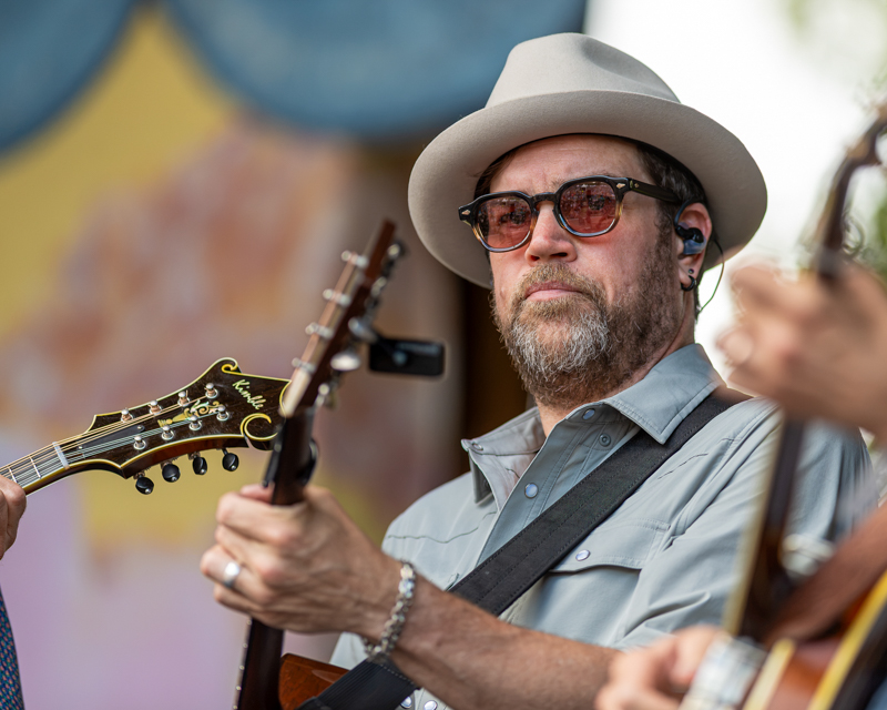 Aaron Burdett with Steep Canyon Rangers at RockyGrass 2026 - photo © Tom Dunning