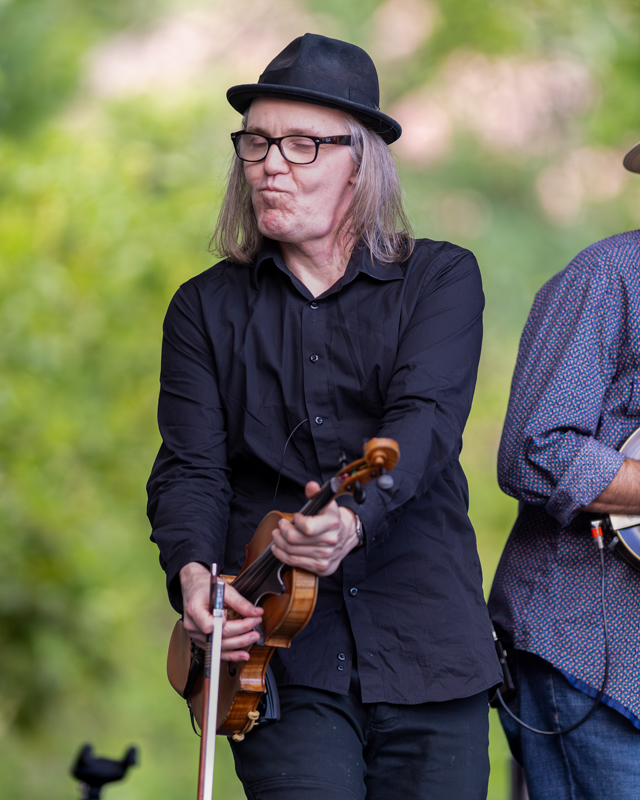 Nicky Sanders with Steep Canyon Rangers at RockyGrass 2026 - photo © Tom Dunning