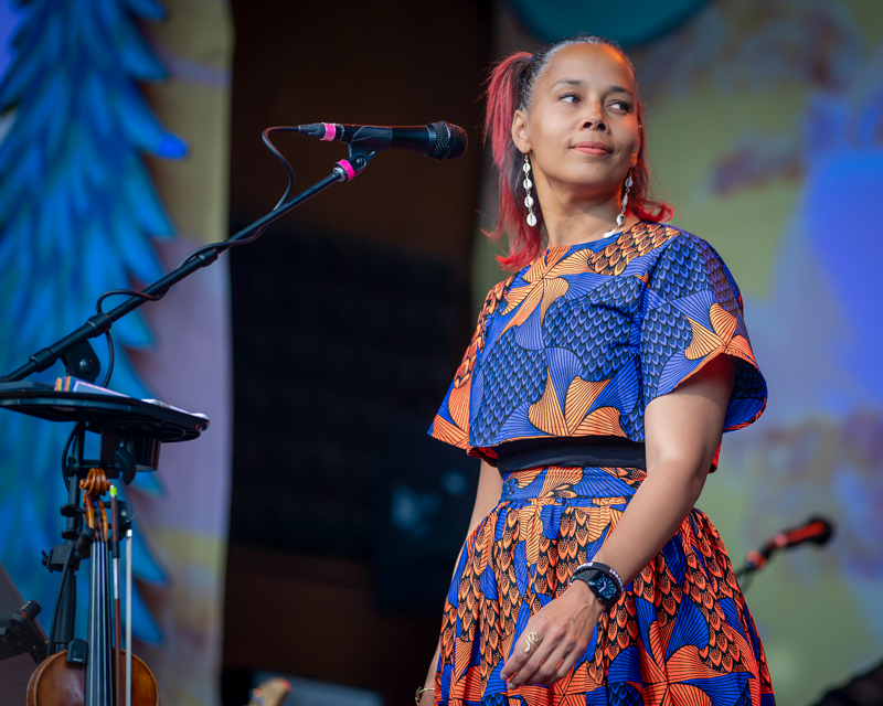 Rhiannon Giddens at RockyGrass 2026 - photo © Tom Dunning