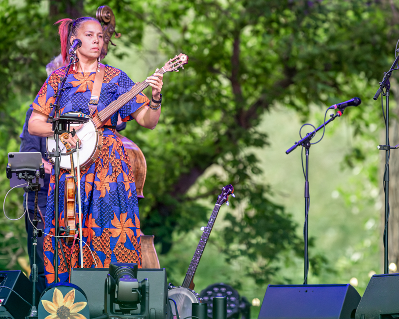 Rhiannon Giddens at RockyGrass 2026 - photo © Tom Dunning