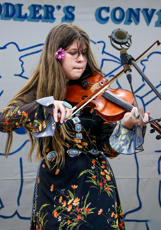 Sadie Elliott at the 2026 Alleghany County Fiddlers' Convention - photo © G. Nicholas Hancock