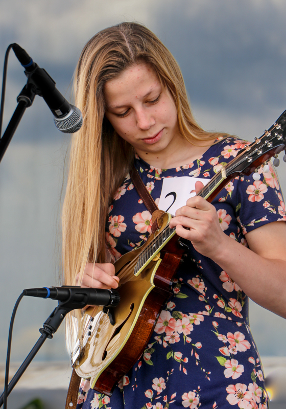 Sarah Walls in the Youth Mandolin competition  at the 2026 Abingdon Fiddlers' Convention - photo © G. Nicholas Hancock