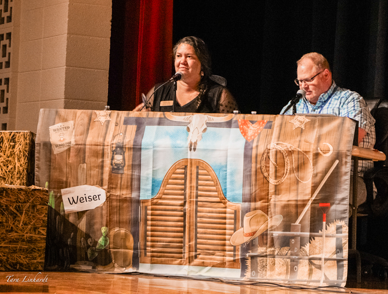 MCs at the 2026 National Oldtime Fiddlers' Contest & Festival - photo © Tara Linhardt